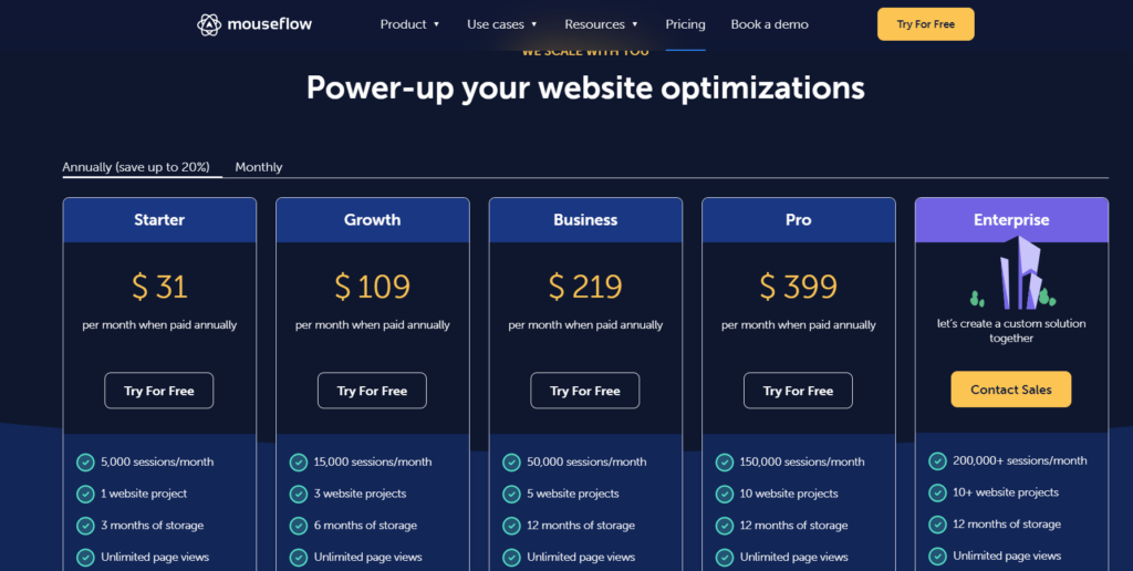 Mouseflow Pricing