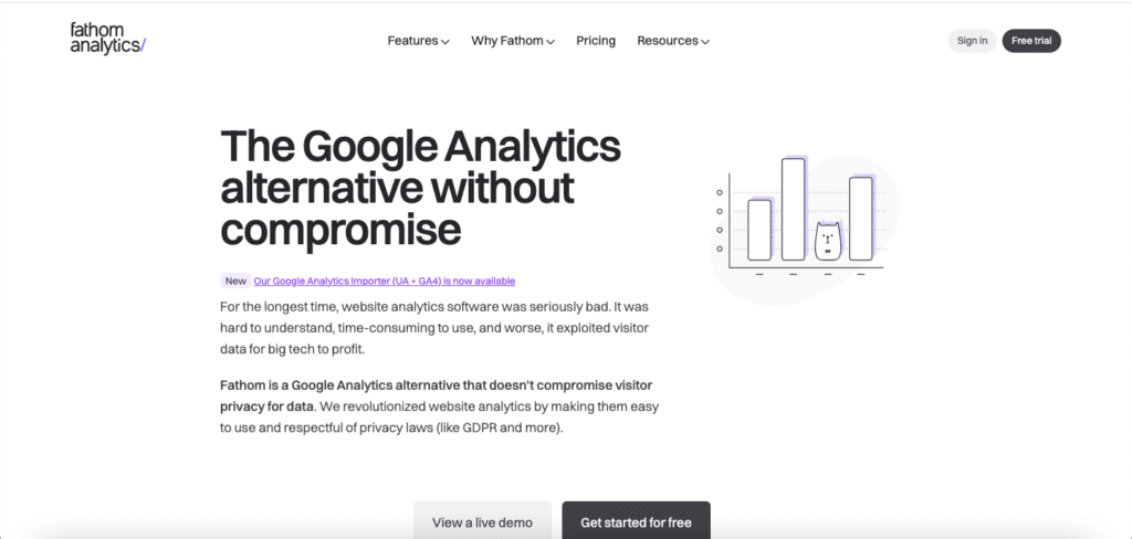 Fathom Analytics Landing Page