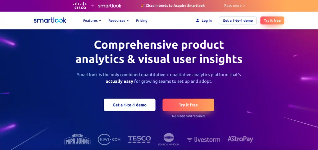 Smartlook Landing Page